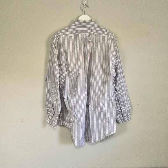 RALPH LAUREN BLUE LABEL Men’s Blue Stripe YARMOUTH Oxford Dress Shirt Pony 16 - Picture 5 of 6